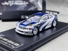 ZD DCM 1:64 NFS Silver Blue M3 GTR E46 Coupe Sports Model Diecast Metal Car BN
