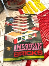 American Plastic Bricks - Vintage  - Large Lot - Bricks, Doors, Windows - 2 Cans