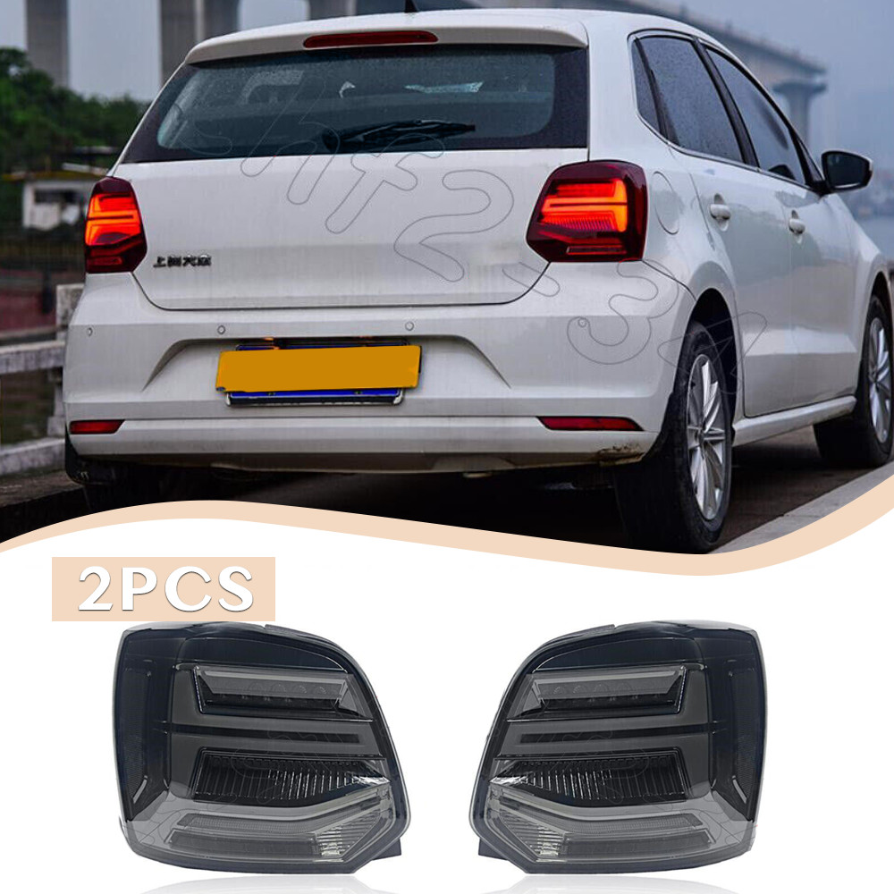 VW Polo 2011-18 Dynamic LED Taillights Smoke Black with Turn Signals