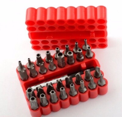 33pc PROFESSIONAL SECURITY BIT SET Tamper Proof Torx Wholesale Hand Tools NR