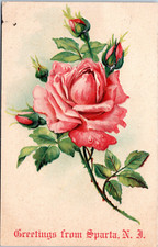 Saludos desde Esparta Nueva Jersey - c1910 Postal d/b en relieve - Flores
