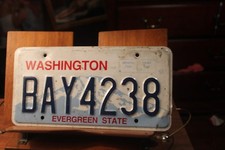 2010 Washington License Plate Evergreen State BAY4238 BENT