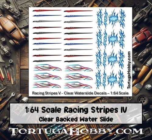 Calcomanías de tobogán acuático Racing Stripes V - escala 1:24 y 1:64 - autos, camiones, derby - Imagen 3 de 8