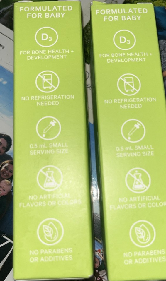 2 Pink Stork PS Baby Vitamin D Drops 1 fl oz Promotes Healthy Growth