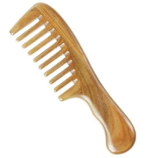 Onedor Handmade 100% Natural Green Sandalwood Hair Dentangler Wooden Combs 