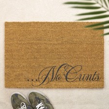 No Cun*s Brush Door Mat Funny Offensive Front Doormat Custom Printed