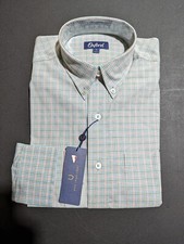 NWT MEN'S OXFORD BUTTON DOWN, SIZE: S, COLOR: LIGHT BLUE/MULTI PLAID M4 