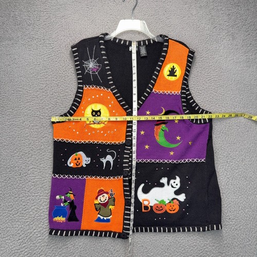Holiday Editions Halloween Pullover Weste Damen XL Geist Kürbis Hexe Katze Boo - Bild 2 von 9