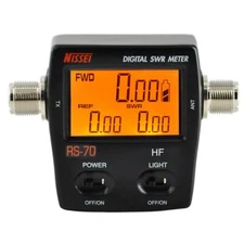 NISSEI RS-70 Digital SWR Power Counter 1.6-60MHz 200W M Type Connector