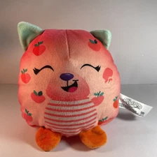 Misfittens Basic Fun! Cat Kitten 6“ Round Plush Stuffed Toy Red with Cherries