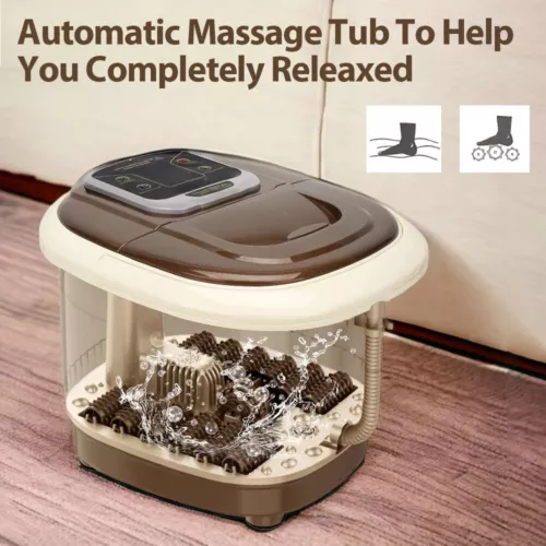 Electric Foot Massager 10L Bubble Foot Bath Spa Foot Tub Roller Heat Soak Bath - Picture 7 of 14