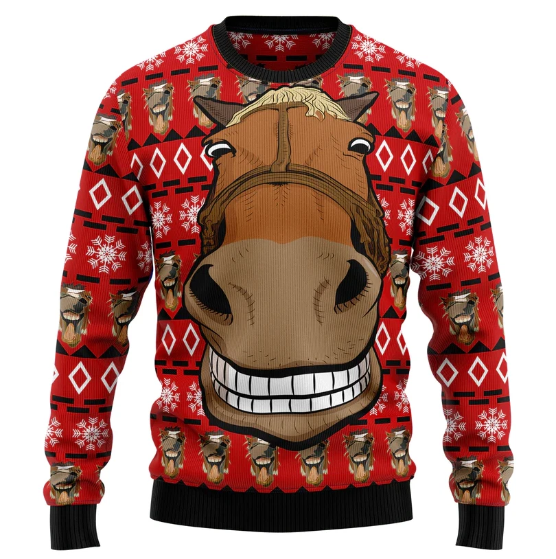 Funny Horse Christmas Ugly Christmas Sweater Ugly Christmas