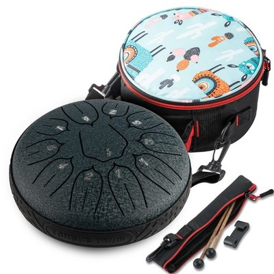 Steel Tongue Drum, Handpan Drum 11 Notes 6 inch Percussion Instruments with M...
