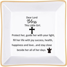 Baptism Gifts Girls Jewelry Dish Christian First Communion Confirmation LZBALUYO
