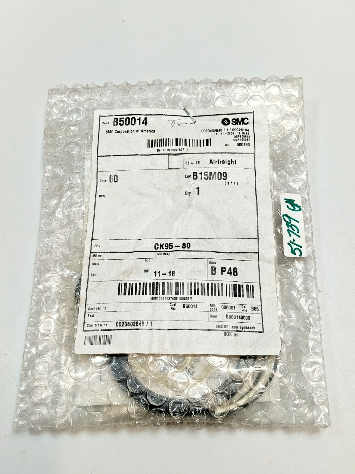 SMC Corporation CK95-80 SEAL KIT, C95 SERIES NOS
