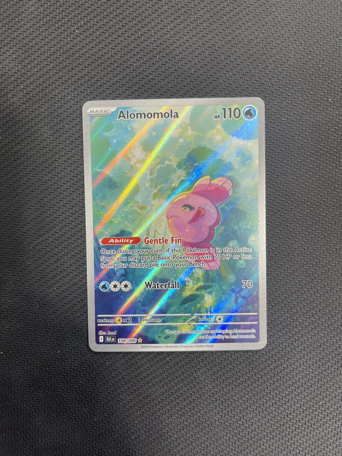 Pokemon Black Bolt Alomomola 108/086 Illustration Rare IR Holo NM