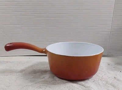 GHC Spain Enamel Over Cast Iron 1 Qt. Saucepan Vintage 70's Gradient Ombre Color