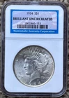 1924-P VAM 8A “Extra Hair” NGC Graded BRILLIANT UNCIRCULATED U.S. Peace Dollar