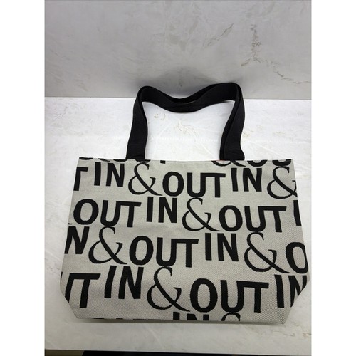 Crypton Super Fabrics Large Tote IN & Out All Over Monogram Gray Black Weekend