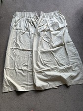 Pair of cotton twill curtains natural cream 134 x 154xm