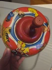 Vintage Tin Spinning Top Toy Ohio Art Graphics, 1950s-1960s Vintage Bicycle, Dog