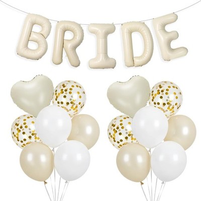 Luftballons Bride to Be Cremeweiß Buchstaben Herz Folienballon Hochzeit Deko