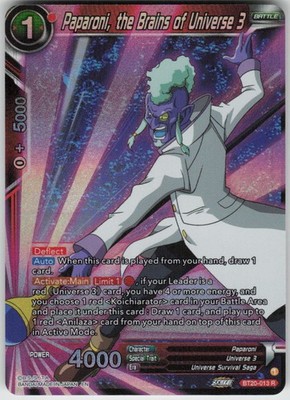 Paparoni, the Brains of Universe 3 Foil Rare Power Absorbed BT20-013 LP