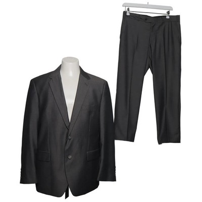 Canda C&A, Anzug, Größe: 50, Polyester/Viskose, Grau, Fischgräte #2oh
