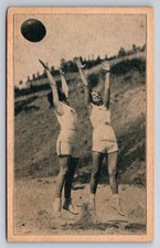 Tarjeta deportiva de voleibol para mujer vintage uniformes deportivos era de los años 30
