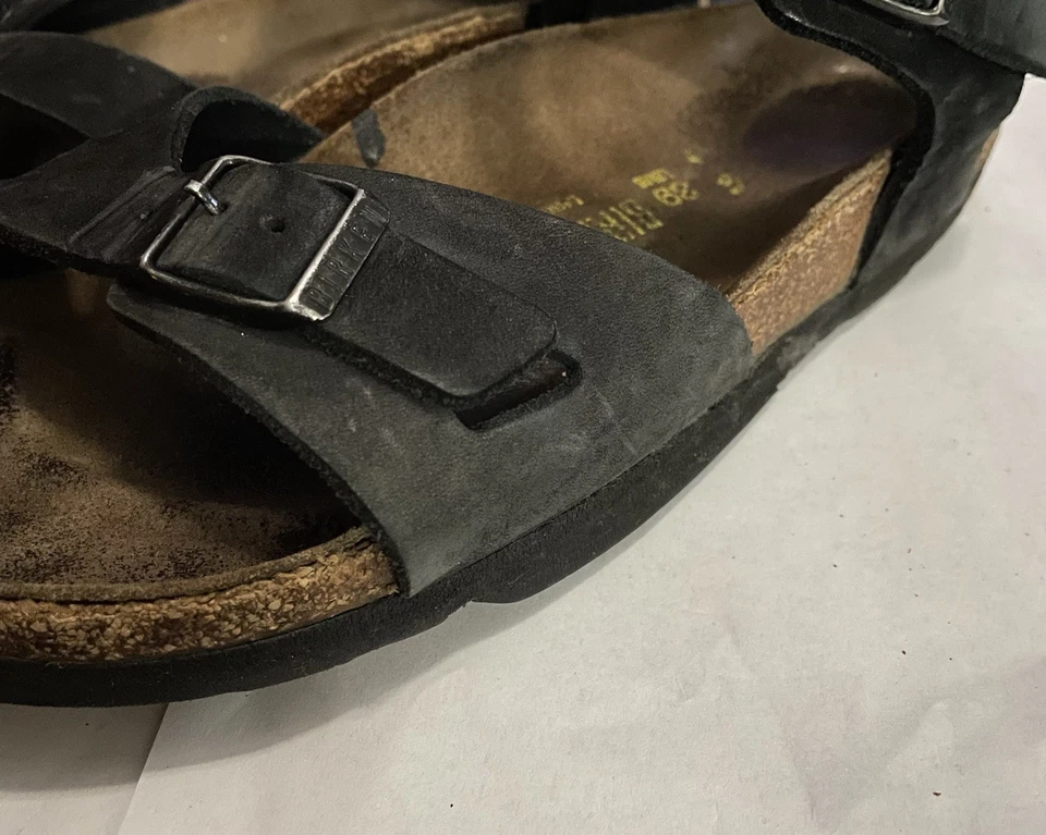 Sandálias Birkenstock Rio Milano preta com alça tamanho 8 EUA EU39 base para caminhada * - Imagem 2 de 4