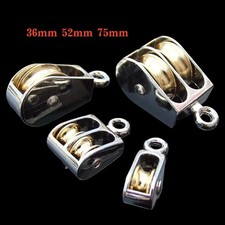 Zinc Alloy Rope Pully Wheel 36mm 52mm 75mm Single / Double Swivel Lifting Pulley