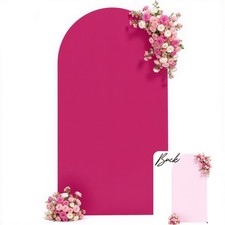 6FT Arch Backdrop Cover, Double-Color Light Pink Rose Red Wedding Arch Cove...
