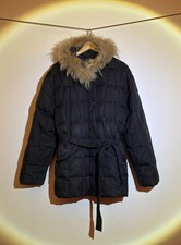 Piumino donna best company nero con colletto in pelo removibile