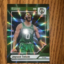 Jayson Tatum 2024-25 Panini Donruss #49 Holo Green Sunburst Color Match