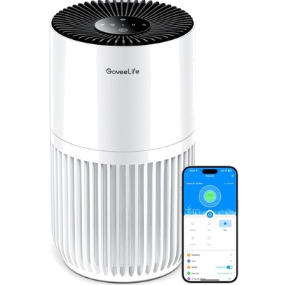 Mini-Luftreiniger fürs Schlafzimmer, intellig. HEPA-Filter mit Alexa-App-Steu...