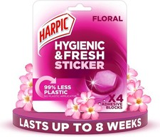 BOX OF 6 HARPIC HYGIENIC AND FRESH STICKER FLORAL 4 PK(24 disks)