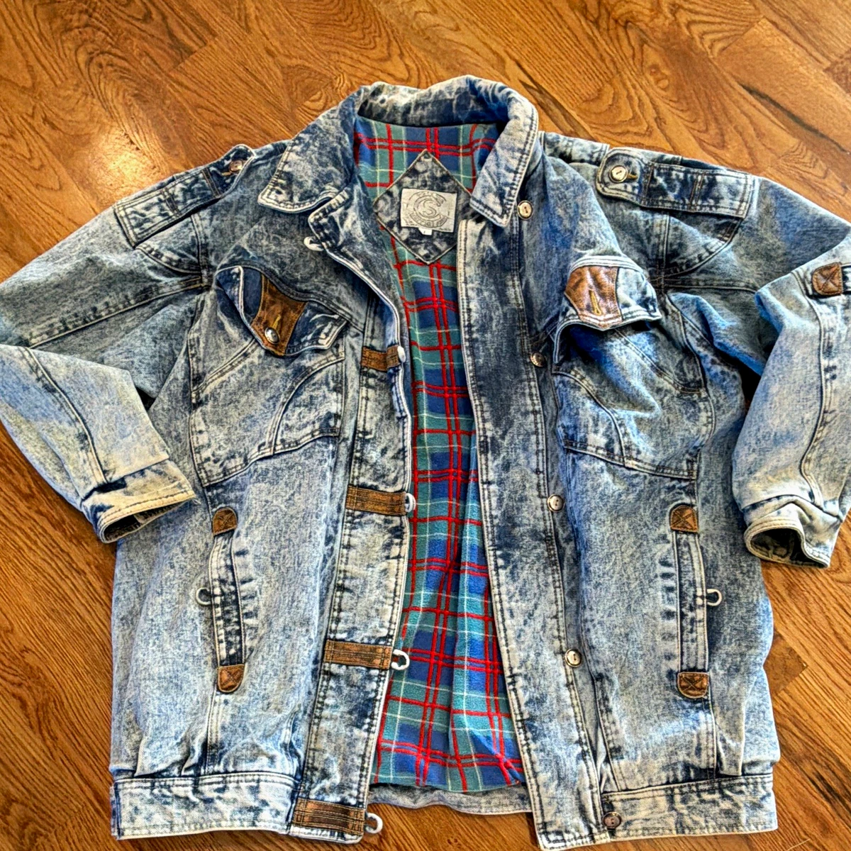 mens acid wash denim jacket products for sale | eBay