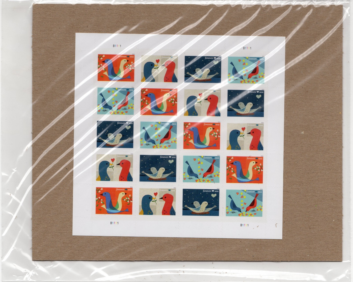 USPS Love Birds Sheet of 20 Forever Stamps - Sealed (6049a - 2026  display picture 1
