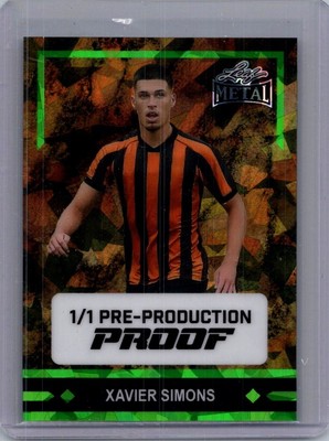 Xavier Simons 2024 Leaf Soccer 1/1 Pre Production Proof