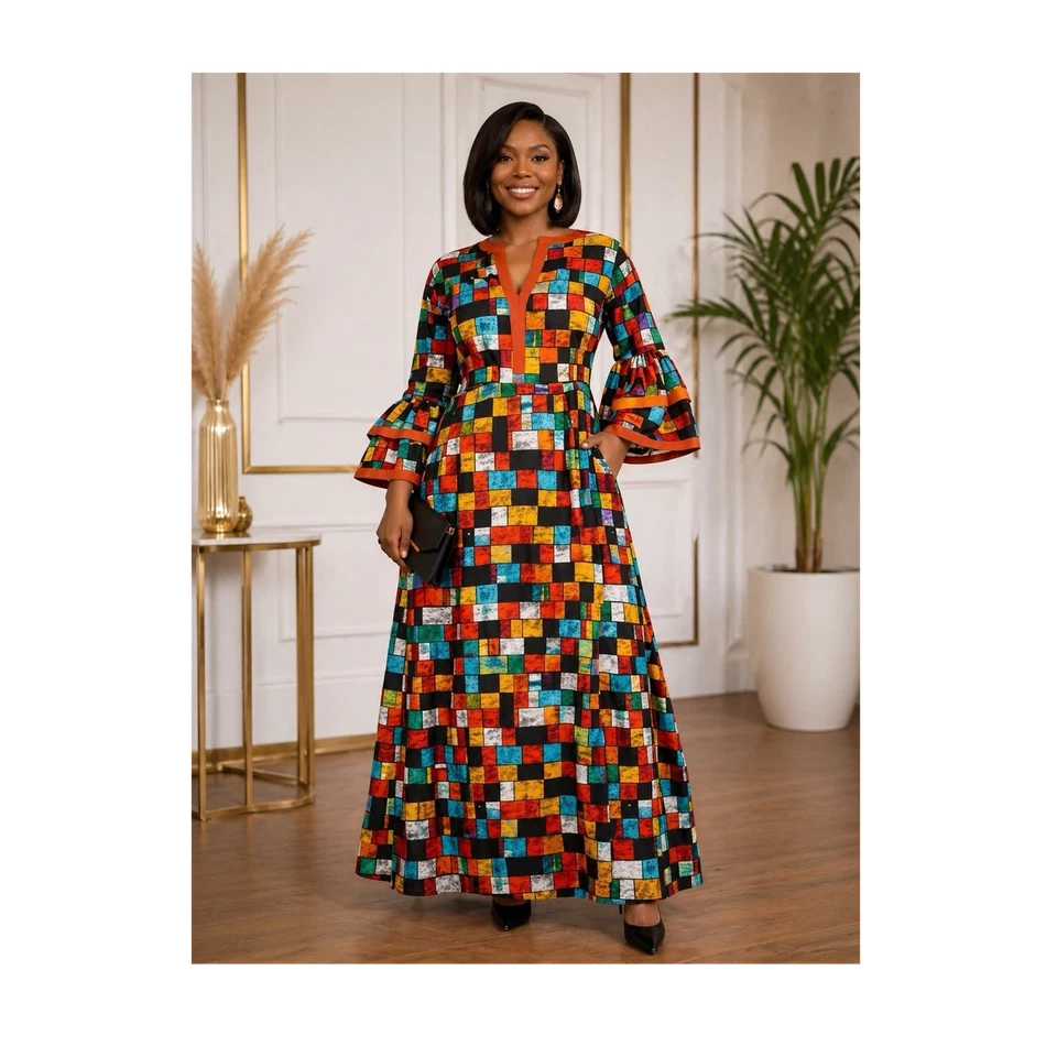 Geometric Maxi Dress