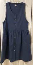 Vintage Denim Tank Jumper Pinafore Cottage Core Size Med