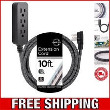 Elegant 10 Ft 3-Outlet Braided Surge Protector with Flat Plug  Listing