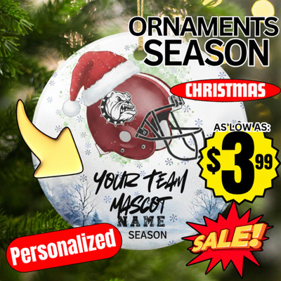 Custom Name Football Helmet Ornament Personalized Team Mascot Tree Decoration