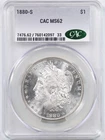 1880-S $1 Morgan Silver Dollar MS62 CACG CAC 209733