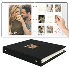 Vienrose Photo Album Self Adhesive 3 Ring Binder 20 Sheets/40 Pages, Black
