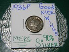 1936 P Mercury 90% Silver {WWII} Era Dime -[PHILADELPHIA MINT] (90 YEARS OLD) — photo 3