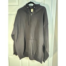 Men's Charcoal Gray Full Zip Hoodie Sweatshirt Casual Comfort Warm Fleece Lined