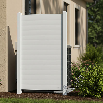 SLSY 38''Wx60''H Air Conditioner Fence Vinyl Trash Can Screen Privacy Fence Panel