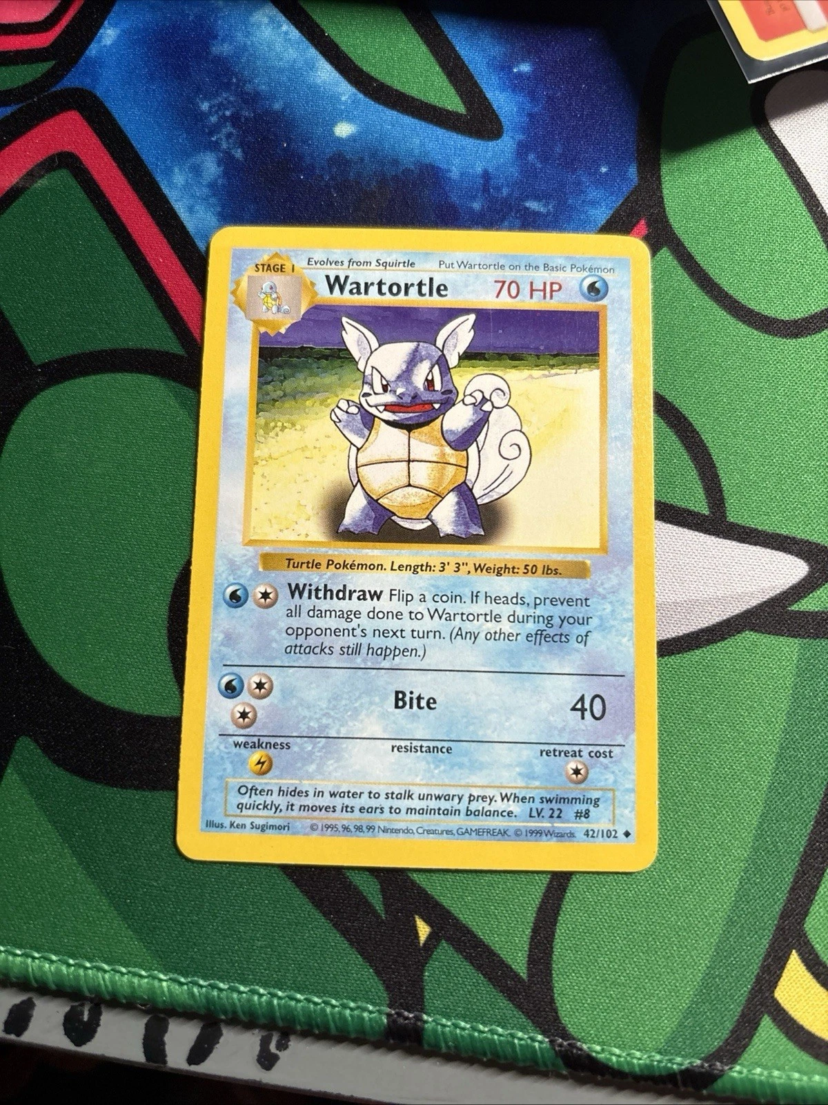 Wartortle  - #42 Shadowless Pokemon Base Set LP