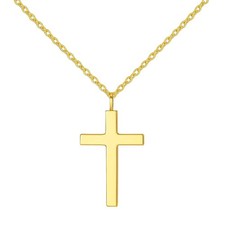 14K Gold Dainty Cross Necklace for Women, Tiny Gold Cross Pendant with Chain,...